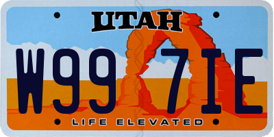 UT license plate W997IE