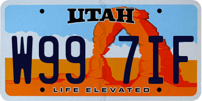 UT license plate W997IF