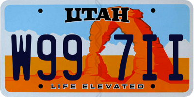 UT license plate W997II