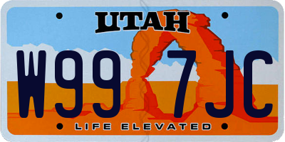 UT license plate W997JC