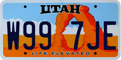 UT license plate W997JE