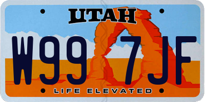 UT license plate W997JF