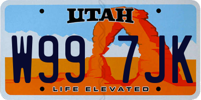 UT license plate W997JK