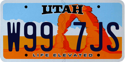 UT license plate W997JS