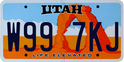 UT license plate W997KJ