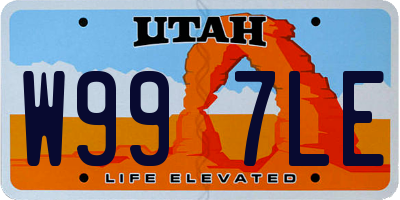 UT license plate W997LE