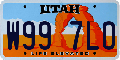 UT license plate W997LO