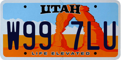 UT license plate W997LU
