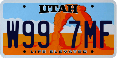 UT license plate W997MF