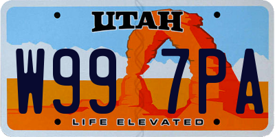 UT license plate W997PA