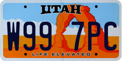 UT license plate W997PC