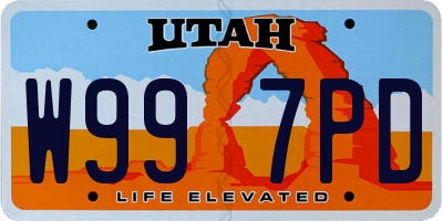 UT license plate W997PD