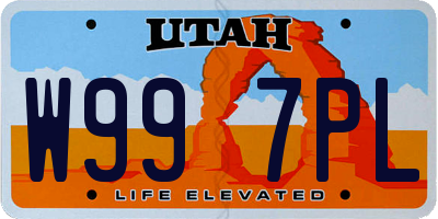 UT license plate W997PL