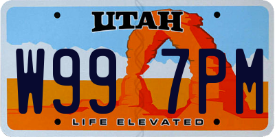 UT license plate W997PM