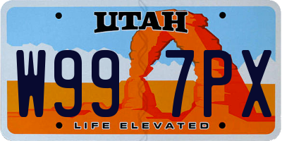 UT license plate W997PX