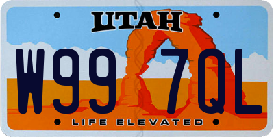 UT license plate W997QL