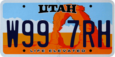 UT license plate W997RH