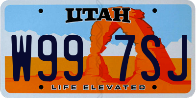 UT license plate W997SJ