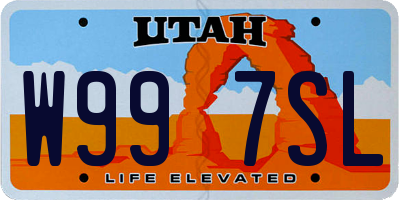 UT license plate W997SL