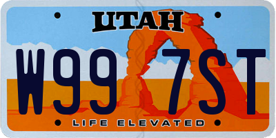 UT license plate W997ST