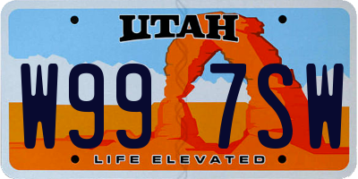 UT license plate W997SW