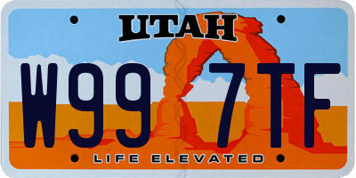 UT license plate W997TF