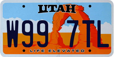 UT license plate W997TL