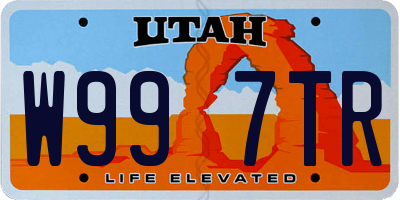 UT license plate W997TR