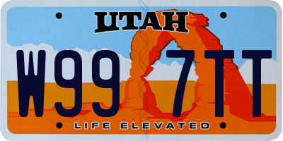 UT license plate W997TT