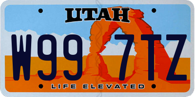 UT license plate W997TZ