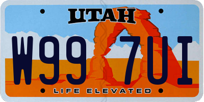 UT license plate W997UI