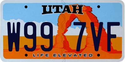 UT license plate W997VF
