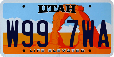 UT license plate W997WA