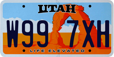UT license plate W997XH