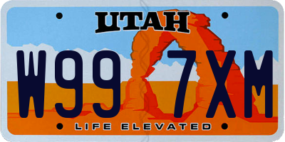 UT license plate W997XM