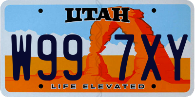 UT license plate W997XY