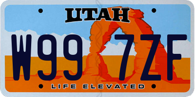 UT license plate W997ZF