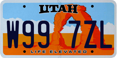 UT license plate W997ZL
