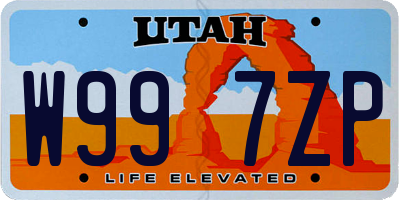 UT license plate W997ZP