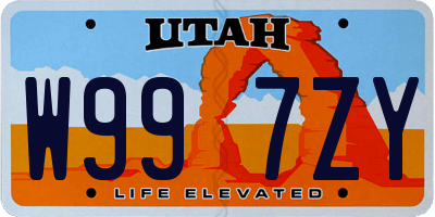 UT license plate W997ZY