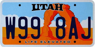 UT license plate W998AJ