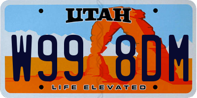 UT license plate W998DM