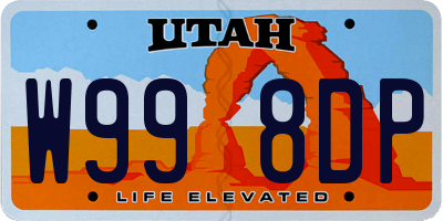 UT license plate W998DP
