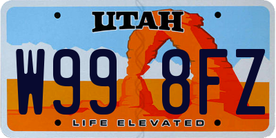 UT license plate W998FZ