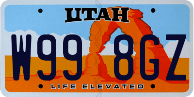 UT license plate W998GZ