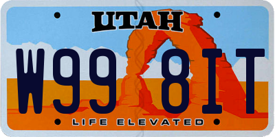 UT license plate W998IT