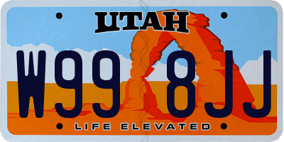 UT license plate W998JJ