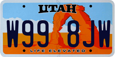 UT license plate W998JW