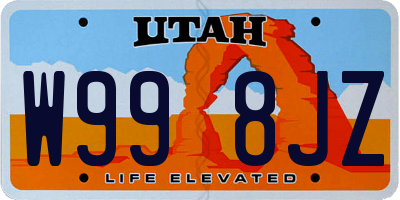 UT license plate W998JZ
