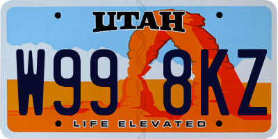 UT license plate W998KZ